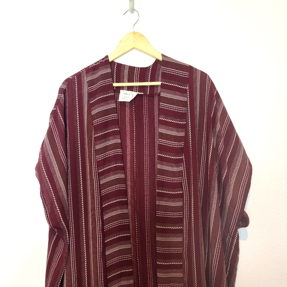 Sadie & Sage Brown Aztec Southwestern Kimono Cardigan – Boho Fall Layer – Small - Picture 6 of 13